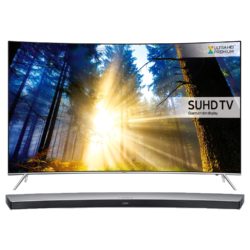 Samsung UE55KS7500 Silver - 55inch 4K Ultra HD Curved TV with Quantum Dot  Colour & HWJ7501R Silver 320W 8.1ch Curved Soundbar
